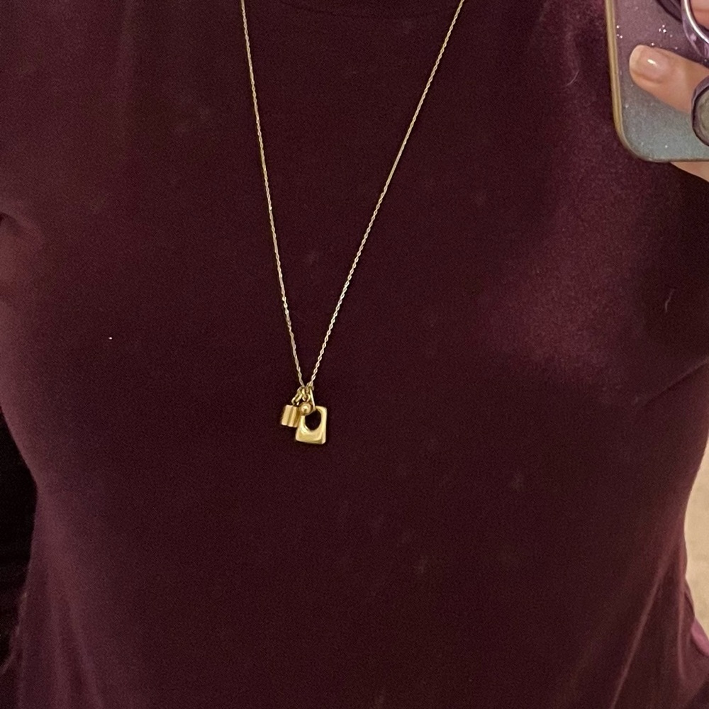 Madewell necklace 30” gold colored brass chain pendant